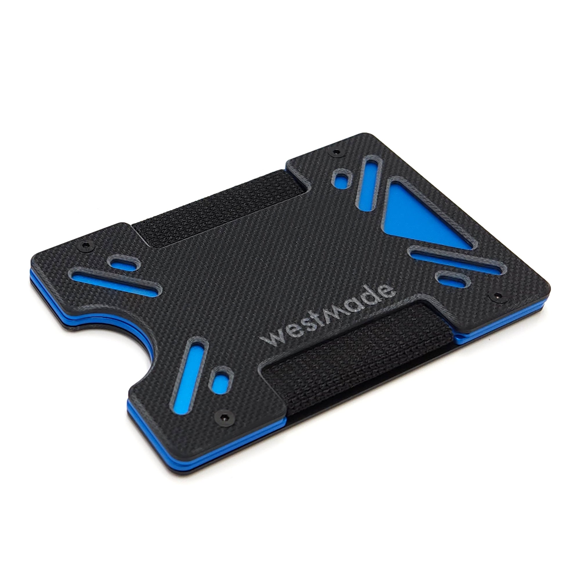 Arrow X Wallet Textured Black G10 & Blue Anodized Aluminum – Westmade